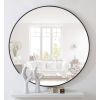 Round 39-inch Wall Mirror in Black - Living Room Bedroom Accent Bathroom Mirror