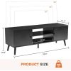 Mid-Century Modern TV Stand in Black Wood Finish for TV up to 60-inches