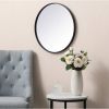 Round 28-inch Wall Mirror in Black - Living Room Bedroom Accent Bathroom Mirror