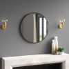 Round 28-inch Wall Mirror in Black - Living Room Bedroom Accent Bathroom Mirror
