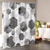 72"W x 72"H Abstract Gray Geometric Polyester Shower Curtain