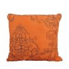 King size Orange Nectarine Damask Embroidered 4 Piece Oversized Bedspread Set