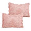 Queen size Dusty Pink Damask Embroidered 4 Piece Oversized Bedspread Set