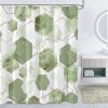 72"W x 72"H Abstract Green Geometric Polyester Shower Curtain