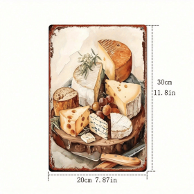 CIFbuy Vintage Cheese Platter Metal Sign 8x12 Inch Retro" Tin Sign 2D Flat Print Square, Art Decor For Home Bar Kitchen Farmhouse Inch RikTok