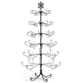 6ft Black PVC Iron Christmas Tree with Snowflake Top (Accessories Not Included) - Everyday Decor Tree