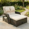 Sofa bed, outdoor sofa bed, outdoor lounge chair, beige