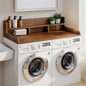Washer Dryer Countertop with Non-slip Pads, Laundry Wood Shelf Topper with Edge