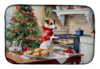 Jack Russell Terrier Christmas Cookies Dish Drying Mat Absorbent Dish Drying Mat Pad for Kitchen Counter Dish Drainer Mat for Countertop, 14 x 21"