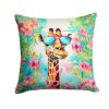 NEW Hippie Animal Giraffe Throw Pillow Machine Washable, Indoor Outdoor Decorative Pillow for Couch, Bed or Patio, 14Hx14W