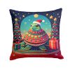 Turtle Christmas Throw Pillow Machine Washable, Indoor Outdoor Decorative Pillow for Couch, Bed or Patio, 14Hx14W