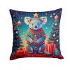 Koala Christmas Throw Pillow Machine Washable, Indoor Outdoor Decorative Pillow for Couch, Bed or Patio, 14Hx14W