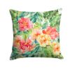 Indiana Peonies in Watercolor Throw Pillow Machine Washable, Indoor Outdoor Decorative Pillow for Couch, Bed or Patio, 18Hx18W
