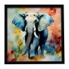 Elephant Framed Metal Print Bathroom, Kitchen, Office, Home Decor Wall Art Ready to Hang, Square, 8X8