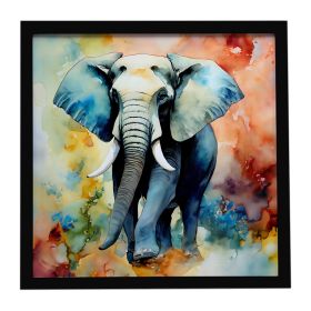 Elephant Framed Metal Print Bathroom, Kitchen, Office, Home Decor Wall Art Ready to Hang, Square, 8X8
