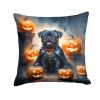 Black Pug Puppy Halloween Throw Pillow Machine Washable, Indoor Outdoor Decorative Pillow for Couch, Bed or Patio, 14Hx14W