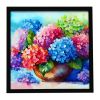 Hydrangeas in Watercolor Framed Metal Print Bathroom, Kitchen, Office, Home Decor Wall Art Ready to Hang, Square, 8X8