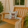 Chocolate Chihuahua Coastal Sea Glass Throw Pillow Decorative Indoor Outdoor Accent Cushion for Couch, Bed or Patio, 14Hx14W