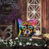 Rottweiler Hippie Dawg Throw Pillow Machine Washable, Indoor Outdoor Decorative Pillow for Couch, Bed or Patio, 14Hx14W