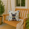 Black and Tan Russian Toy Coastal Sea Glass Throw Pillow Decorative Indoor Outdoor Accent Cushion for Couch, Bed or Patio, 18Hx18W