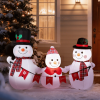 6.2FT Lighted Christmas Inflatable Decoration, Inflatable Snowman Family with Bunting