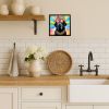 Black Labrador Hippie Dawg Framed Metal Print Bathroom, Kitchen, Office, Home Decor Wall Art Ready to Hang, Square, 8X8