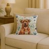 Mahogany Dogue de Bordeaux Coastal Sea Glass Throw Pillow Decorative Indoor Outdoor Accent Cushion for Couch, Bed or Patio, 18Hx18W