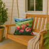 Iowa Wild Prairie Roses in Watercolor Throw Pillow Machine Washable, Indoor Outdoor Decorative Pillow for Couch, Bed or Patio, 18Hx18W