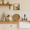Orchids in Watercolor Framed Metal Print Bathroom, Kitchen, Office, Home Decor Wall Art Ready to Hang, Square, 8X8