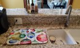Christmas Ornaments Dish Drying Mat Absorbent Dish Drying Mat Pad for Kitchen Counter Dish Drainer Mat for Countertop, 14 x 21", Multicolor