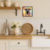 Bullmastiff Hippie Dawg Framed Metal Print Bathroom, Kitchen, Office, Home Decor Wall Art Ready to Hang, Square, 8X8
