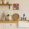 Boxer Hippie Dawg Framed Metal Print Bathroom, Kitchen, Office, Home Decor Wall Art Ready to Hang, Square, 8X8
