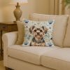 Yorkiepoo Coastal Sea Glass Throw Pillow Decorative Indoor Outdoor Accent Cushion for Couch, Bed or Patio, 14Hx14W