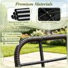 Outdoor Papasan Rocking Chair Thick Cushion Padded Lounge Furniture for Backyard Garden Patio Comfortable Relaxing Seat