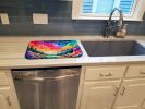 Dusty Miller in Color Dish Drying Mat Absorbent Dish Drying Mat Pad for Kitchen Counter Dish Drainer Mat for Countertop, 14 x 21", Multicolor