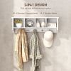 Coat Rack Wall Mount with Shelf, 28" Wall Coat Rack with 5 Hooks and 4 Compartments for Living Room, Entryway, White