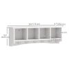 Coat Rack Wall Mount with Shelf, 28" Wall Coat Rack with 5 Hooks and 4 Compartments for Living Room, Entryway, White