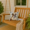 Brindle and White English Bulldog Coastal Sea Glass Throw Pillow Decorative Indoor Outdoor Accent Cushion for Couch, Bed or Patio, 14Hx14W