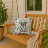 Norwegian Elkhound Coastal Sea Glass Throw Pillow Decorative Indoor Outdoor Accent Cushion for Couch, Bed or Patio, 18Hx18W