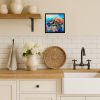 Loggerhead Sea Turtle Framed Metal Print Bathroom, Kitchen, Office, Home Decor Wall Art Ready to Hang, Square, 8X8