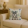 Norwegian Elkhound Coastal Sea Glass Throw Pillow Decorative Indoor Outdoor Accent Cushion for Couch, Bed or Patio, 18Hx18W