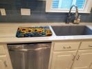 Sunflowers in Watercolor Dish Drying Mat Absorbent Dish Drying Mat Pad for Kitchen Counter Dish Drainer Mat for Countertop, 14 x 21", Multicolor