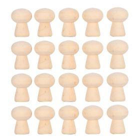 20pcs Peg Doll Bodies Wood Mushroom Head Shape Unfinished DIY Decoration For Arts And Crafts (Option: Default)