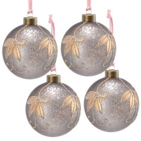 4-piece 4.7-inch Christmas Ball Ornaments, Glass Hanging Decorations For Holiday Tree And Party Decor, FBA Shipped, Prohibited From Sale On The T (Option: 4pcs)