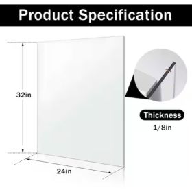 Clear Acrylic Sheet, 0.125Inch Thick (Option: 24x32in  3pack)