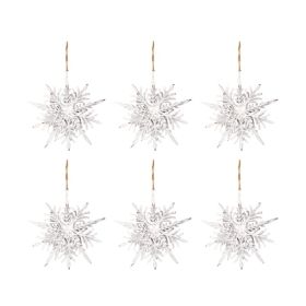 6-piece Set Of 6.1-inch Christmas Tree Ornaments, Snowflake Decorations, Festive Party Supplies, Rustic Christmas Tree Hangings, FBA Shipped, Pro (Option: 6pcs)