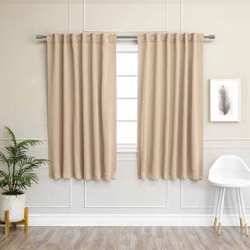Thermal Blackout Curtain Panels - Set of 2 (Color: Solid Cream Beige, size: 52 X 54)