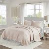 King Size 3 Piece Reversible Scalloped Edges Microfiber Quilt Set