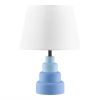 Small Desk Light Table Lamp with White Fabric Shade for Bedside Nightstand