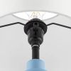 Small Desk Light Table Lamp with White Fabric Shade for Bedside Nightstand